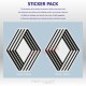 Set mit 2 RENAULT SPORT Vintage-Aufklebern – Epoche 1980 bis 2004