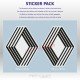Pack of 2 vintage RENAULT SPORT stickers – 1980 to 2004 era