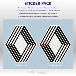 Pack 2 stickers RENAULT SPORT vintage - Epoque 1980 à 2004