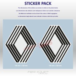Pack of 2 vintage RENAULT SPORT stickers – 1980 to 2004 era