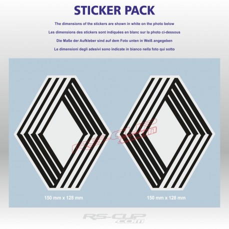 Pack of 2 vintage RENAULT SPORT stickers – 1980 to 2004 era