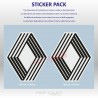 Pack of 2 vintage RENAULT SPORT stickers – 1980 to 2004 era