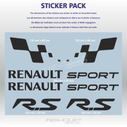Pack 6 stickers RENAULT SPORT vintage - Epoque 2004 à 2016