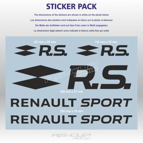 Pack 5 stickers RENAULT SPORT vintage - Epoque 2016 à 2023