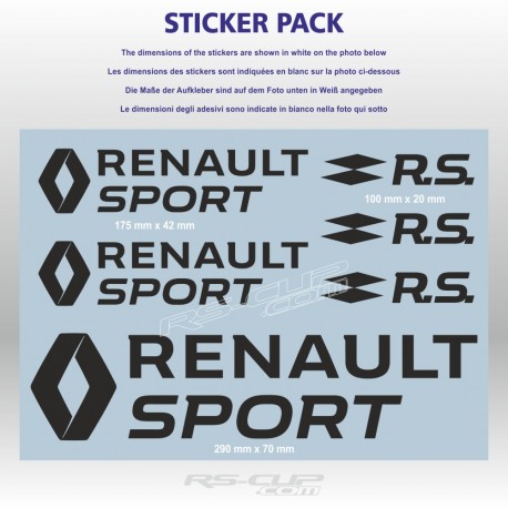 Pack 6 stickers RENAULT SPORT vintage - Epoque 2016 à 2023