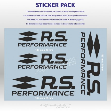 Pack of 4 RS PERFORMANCE Aufkleber