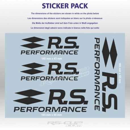 Pack of 4 RS PERFORMANCE Aufkleber