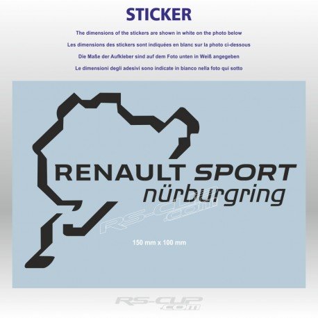 1 RENAULT SPORT Nürburgring 15 cm sticker decal for Twingo Clio Megane Captur