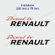 2 Bicolor Aufkleber Powered by Renault für Twingo Clio Megane Captur