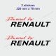 2 sticker Powered by RENAULT bicolore pour Clio Twingo Megane Captur