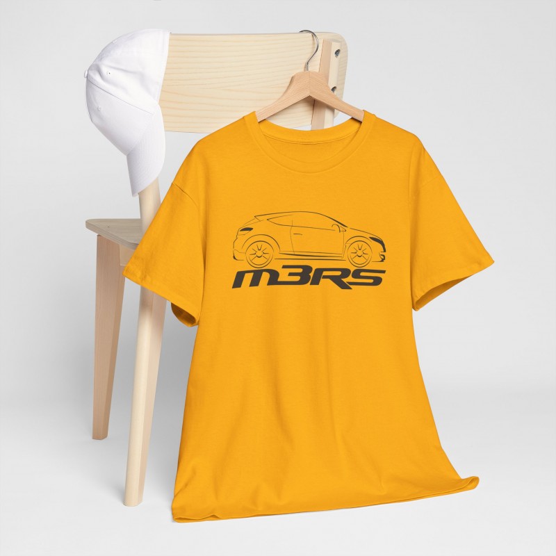 T-Shirt Homme Unisex Meg 3 RS - Design Voiture Sport, Coton, Coupe Regular, Noir, Taille L