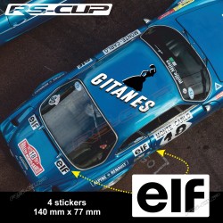 Lot de 4 stickers ELF 14 cm pour ALPINE RENAULT et Renault Gordini