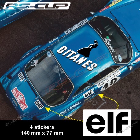 4 Aufkleber ELF 14 cm für ALPINE RENAULT