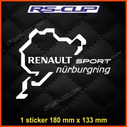 1 Aufkleber RENAULT SPORT Nürburgring 18 cm für Twingo Clio Megane Captur