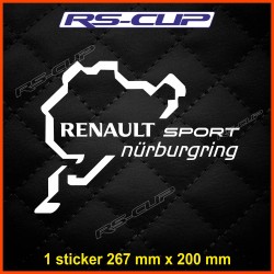 1 sticker RENAULT SPORT Nürburgring 27 cm pour Clio Twingo Megane Captur