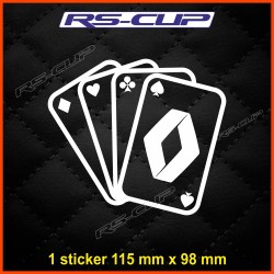 1 Square ace Renault sticker decal for Twingo Clio Megane Captur