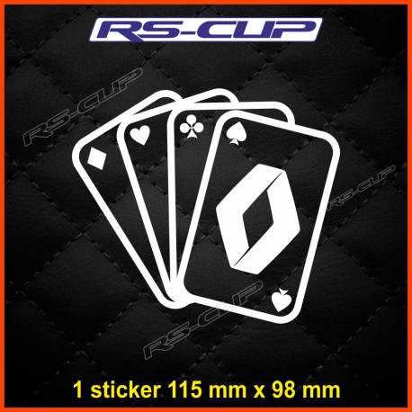 1 sticker Carré d'AS RENAULT pour Clio Twingo Megane Captur