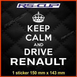 1 sticker Keep calm and Drive RENAULT pour Clio Twingo Megane Captur