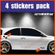4 stickers decals pack RENAULT SPORT RS logo and flagred flag sticker decal for Twingo Clio Megane Captur