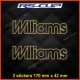 2 WILLIAMS sticker decal 17cm outline for Renault Clio