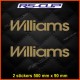 2 WILLIAMS sticker decal 50 cm for Renault Clio