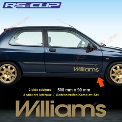 2 Aufkleber WILLIAMS 50 cm für Renault Clio