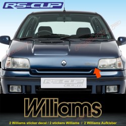 2 Aufkleber WILLIAMS outline für Renault Clio