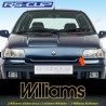2 WILLIAMS outline sticker decal for Renault Clio