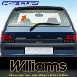 Aufkleber WILLIAMS outline für Renault Clio 16s
