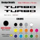2 sticker TURBO 110 cm pour RENAULT R5 TURBO