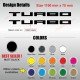 2 sticker TURBO 110 cm pour RENAULT R5 TURBO