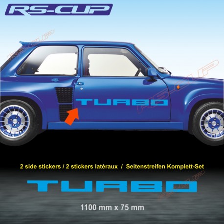 2 sticker TURBO 110 cm pour RENAULT R5 TURBO