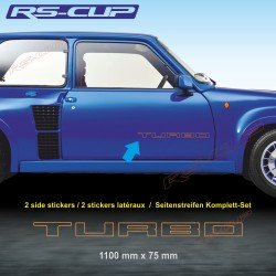2 sticker TURBO outline 55 cm pour RENAULT R5 TURBO