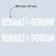 2 sticker RENAULT GORDINI 60 cm pour R8 R12