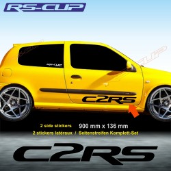 C2RS Seitenstreifen Aufkleber für RENAULT CLIO 2 RS