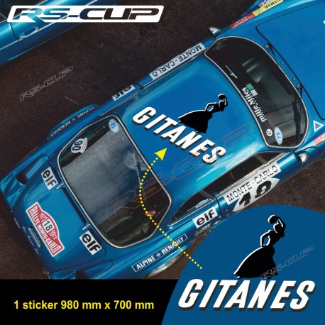 1 sticker de toit GITANES pour ALPINE RENAULT et Renault Gordini